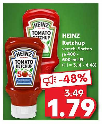 HEINZ Ketchup - Verschiedene Sorten 400 - 500 ml