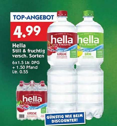 Hella Still & fruchtig versch. Sorten 6x1.5 Ltr. DPG