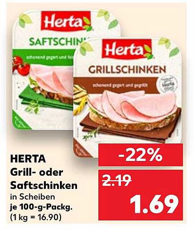 HERTA Grill- oder Saftschinken in Scheiben