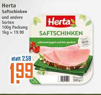 Herta Saftschinken und andere Sorten - 100g Packung