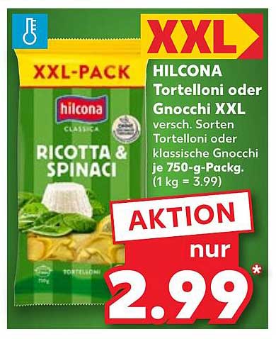 HILCONA Tortelloni oder Gnocchi XXL, Ricotta & Spinat