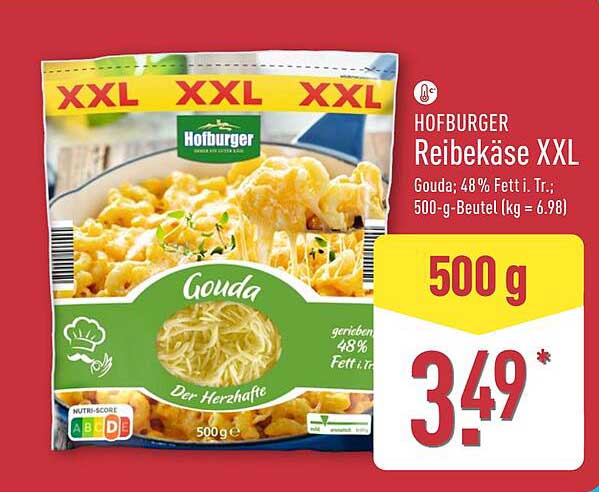 Hofburger Reibekäse XXL Gouda 500 g