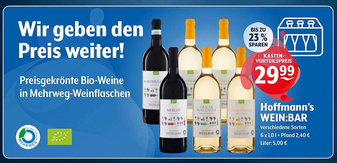 Hoffmann's WEIN:BAR - Preisgekrönte Bio-Weine in Mehrweg-Glasflaschen