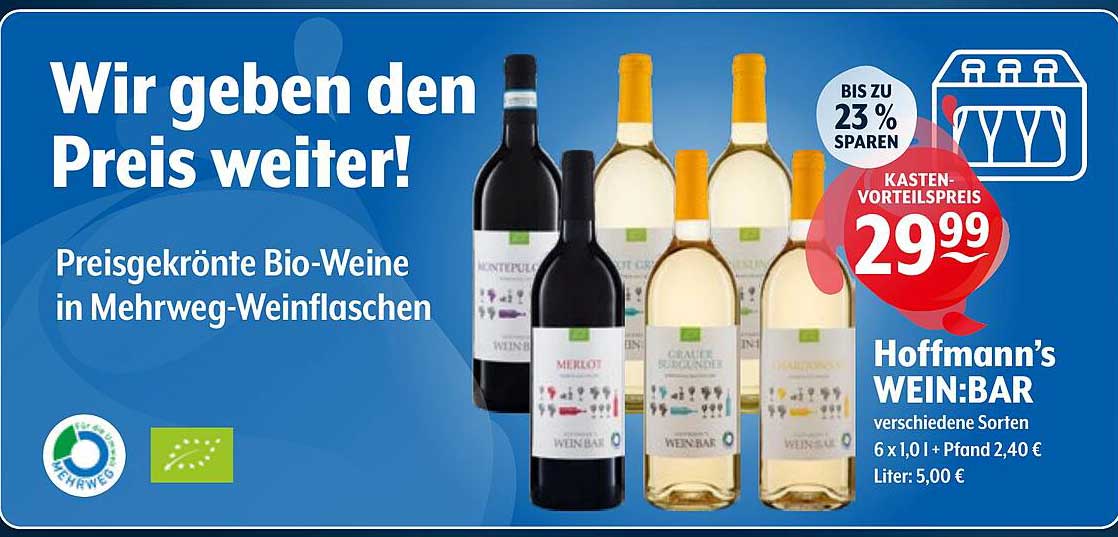 Hoffmann’s WEIN:BAR – Preisgekrönte Bio-Weine in Mehrweg-Weinflaschen