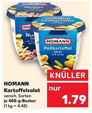 HOMANN Kartoffelsalat verschiedene Sorten je 400-g-Becher