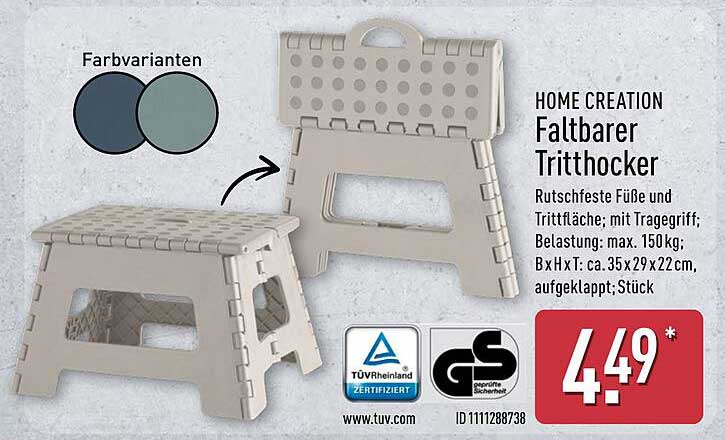 HOME CREATION Faltbarer Tritthocker