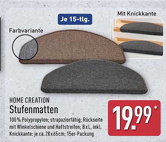 HOME CREATION Stufenmatten 15er-Packung