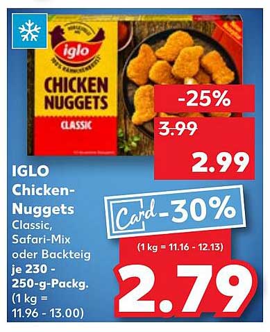 IGLO Chicken-Nuggets Classic, Safari-Mix oder Backteig je 230 g