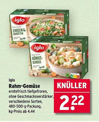 Iglo Rahm-Gemüse - erntefrisch tiefgefroren