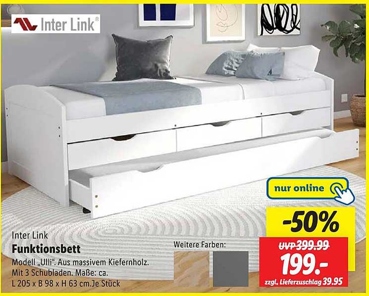 Inter Link Funktionsbett 'Ulli' aus massivem Kiefernholz