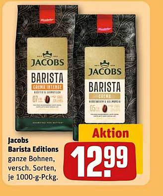 Jacobs Barista Editions – ganze Bohnen, verschiedene Sorten, je 1000-g-Pckg.