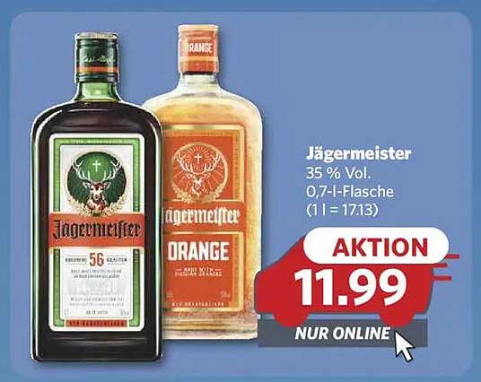 Jägermeister 35 % Vol. 0,7-l-Flasche (1 l = 17,13)