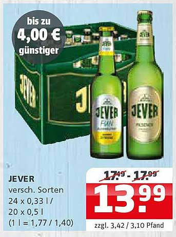 JEVER Bier – verschiedene Sorten im Angebot!