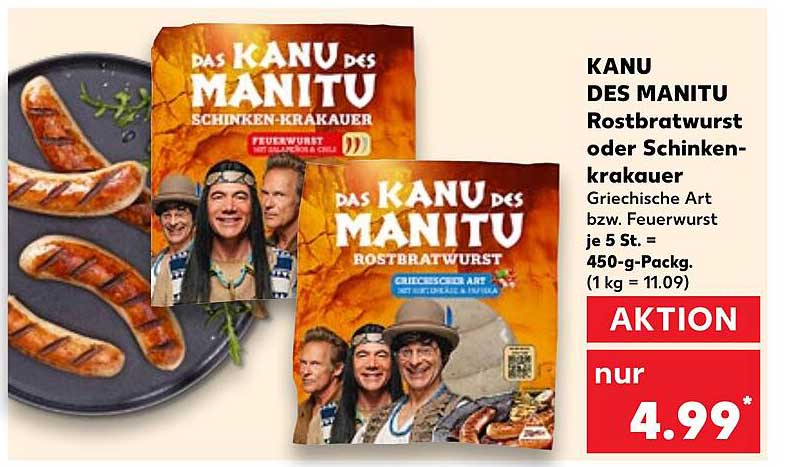 KANU DES MANITU Rostbratwurst oder Schinkenkrakauer