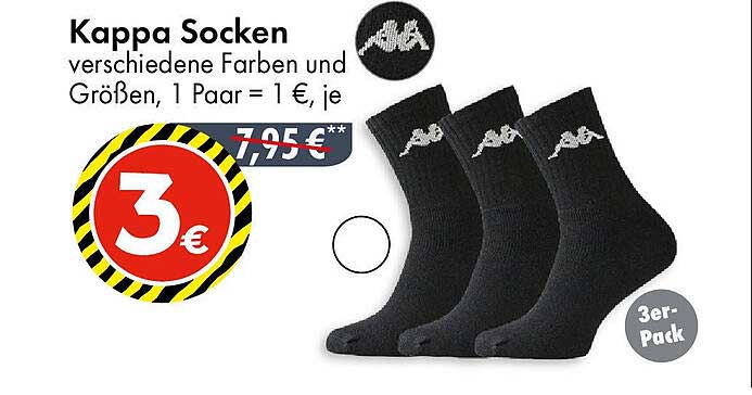 Kappa Socken 3er-Pack - verschiedene Farben und Größen