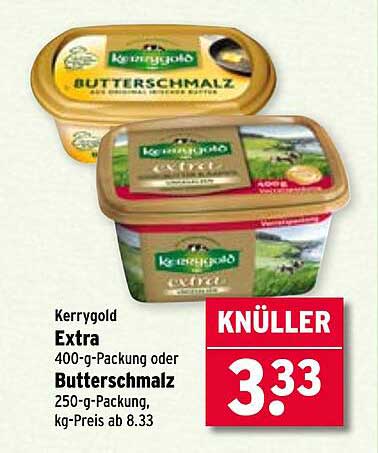 Kerrygold Extra 400-g-Packung oder Butterschmalz 250-g-Packung