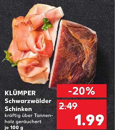 KLÜMPER Schwarzwälder Schinken - kraftig über Tannenholz geräuchert je 100 g
