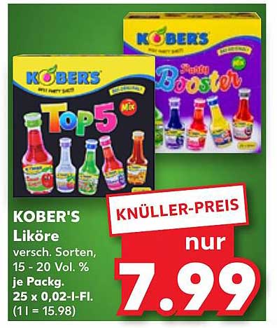 KOBER'S Liköre - vielfältiger Genuss in verschiedenen Sorten
