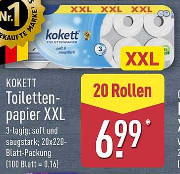 Kokett Toilettenpapier XXL - 20 Rollen
