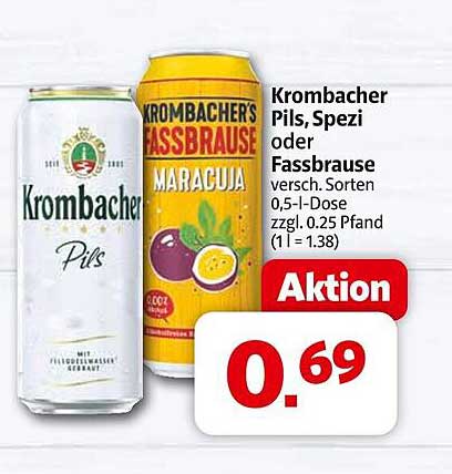 Krombacher Pils, Spezi oder Fassbrause - Aktion