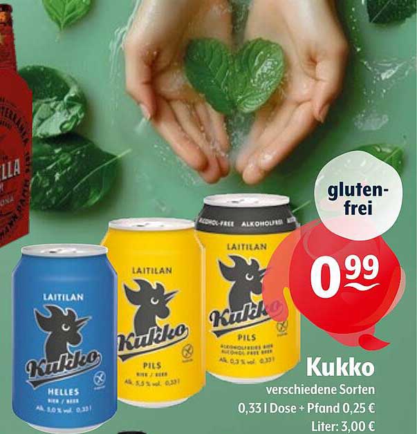Kukko - verschiedene Sorten 0,33 l Dose + Pfand 0,25 €