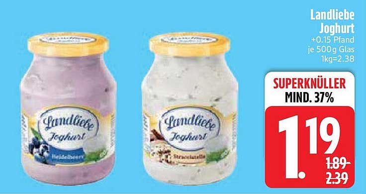Landliebe Joghurt 500g - Heidelbeere und Stracciatella