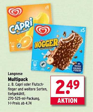 Langnese Multipack: Capri, Flutschfinger und weitere Sorten