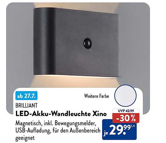 LED-Akkuleuchte Xino von Brilliant