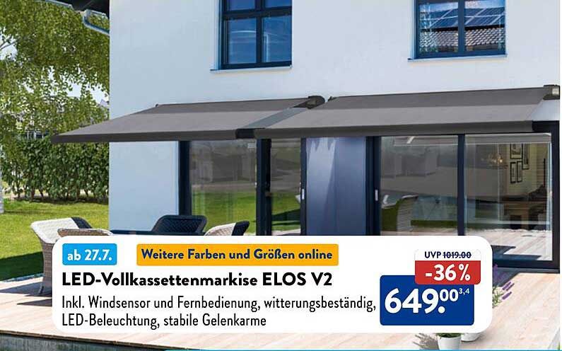 LED-Vollkassettenmarkise ELOS V2