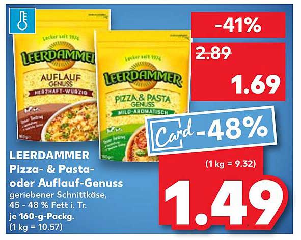 LEERDAMMER Pizza- & Pasta- oder Auflauf-Genuss geriebener Schnittkäse