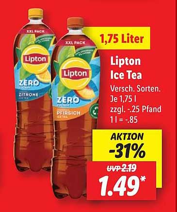 Lipton Ice Tea 1,75 Liter - Verschiedene Sorten