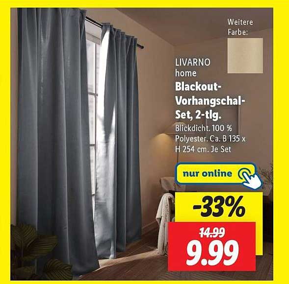 LIVARNO home Blackout-Vorhangschal-Set, 2-tlg.
