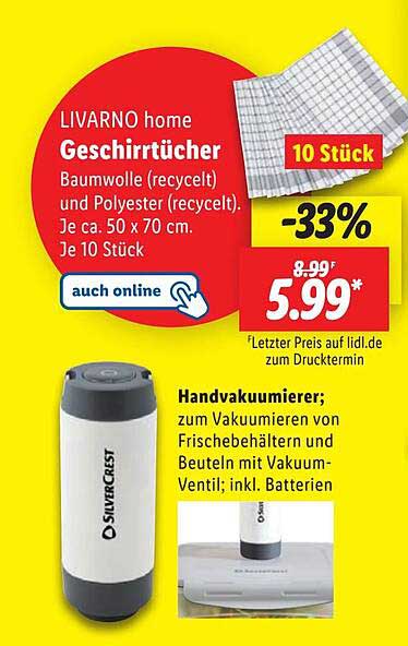LIVARNO home Geschirrtücher 10 Stück