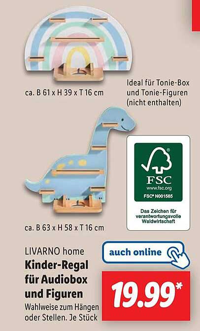 LIVARNO home Kinder-Regal für Audiobox und Figuren