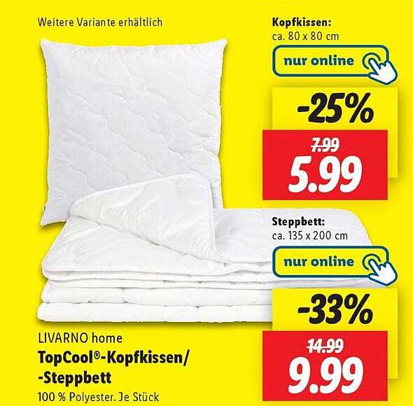 LIVARNO home TopCool®-Kopfkissen/-Steppbett