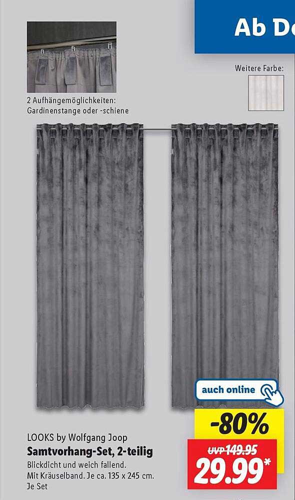 LOOKS by Wolfgang Joop Samtvorhang-Set, 2-teilig