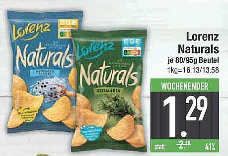 Lorenz Naturals Chips 80/95g Beutel