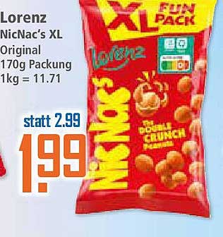 Lorenz NicNac's XL Original 170g – Jetzt für nur 1,99 €!
