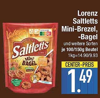 Lorenz Saltletts Mini-Brezel, -Bagel 100g/150g Beutel