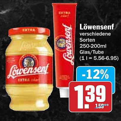 Löwensenf verschiedene Sorten 250-200ml Glas/Tube