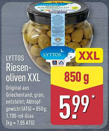 LYTTOS Riesenoliven XXL 850 g