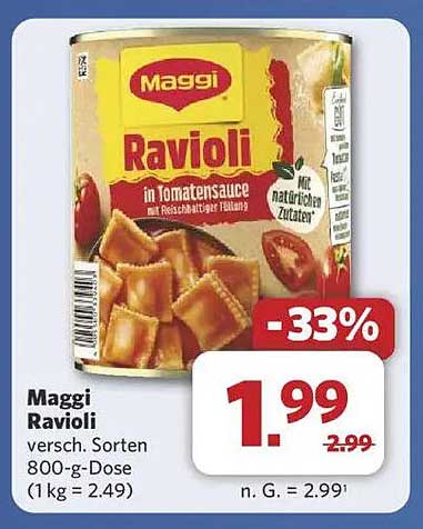 Maggi Ravioli in Tomatensauce, 800-g-Dose