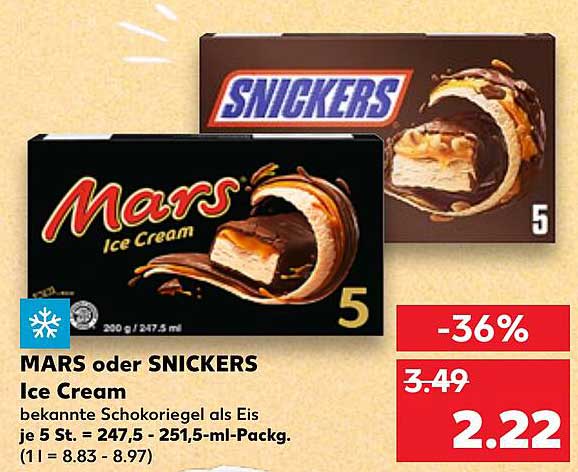 MARS oder SNICKERS Ice Cream - bekannteste Schokoriegel als Eis