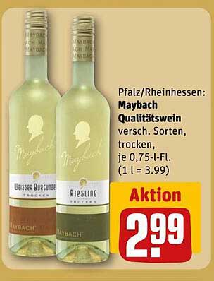 Maybach Qualitätswein, verschiedene Sorten, trocken, je 0,75 l-Fl.
