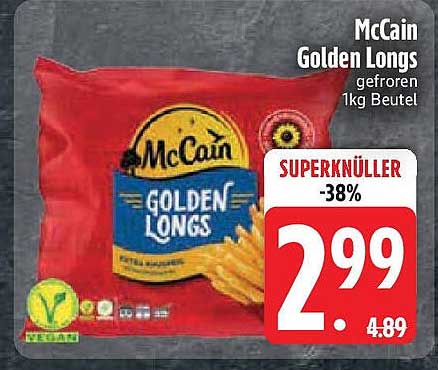 McCain Golden Longs gefroren 1kg Beutel