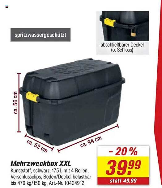Mehrzweckbox XXL - spritzwassergeschützt