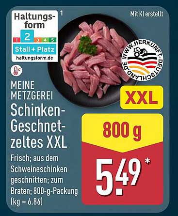 MEINE METZGELEI Schinken-Geschnetzeltes XXL 800 g
