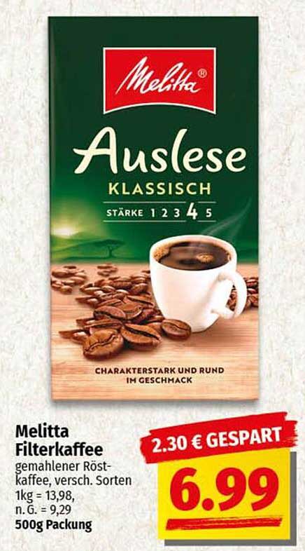 Melitta Auslese Klassisch Filterkaffee 500g