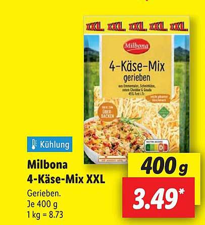 Milbona 4-Käse-Mix XXL 400 g