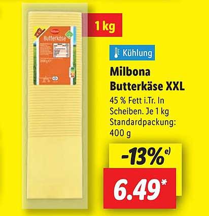 Milbona Butterkäse XXL 1 kg
